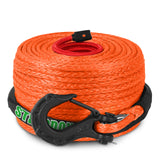 STEGODON 3/8" x 100ft Synthetic Winch Rope 23,809lbs Dyneema Winch Cable Line with Hook and Sleeve for 4WD Off Road