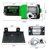 STEGODON 2500 lbs Electric Winch,12V Steel Cable with Wired Handle and Wireless Remotes, with 4-Way Roller Fairlead