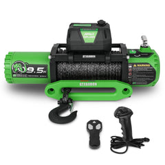 9.5K WATERPROOF WINCH WITH SYNTHETIC ROPE - Green Winch – stegodon