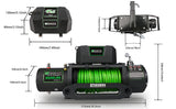 STEGODON New 9500 lb. Electric Winch S3,12V,with Hawse Fairlead, Synthetic Rope Winch with Wireless Handheld Remote and Wired Handle