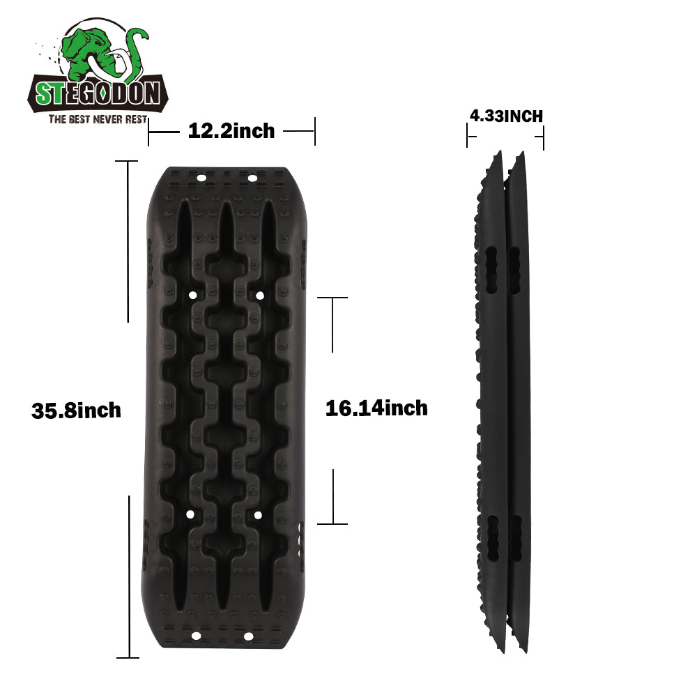 Stegodon STEGODON Traction Boards Off-Road Recovery Boards Tire Ladder 4WD Traction  Mats for Truck,Mud,Snow,Sand(Black-Slim)