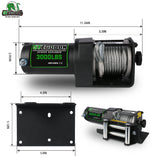 STEGODON New 3000 LBS Electric Winch,12V Steel Cable Winch with Wireless Handheld Remote and Wired Handle