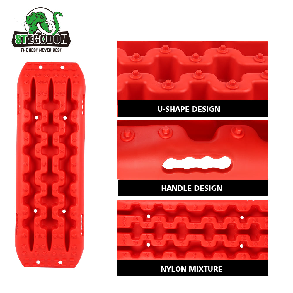 STEGODON New Recovery Traction Tracks Slim(set of 2), Recovery Traction Mats Sand Snow Mud Track Off Road Tire Ladder 4wdorange-slim