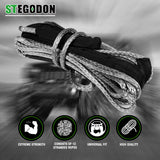 STEGODON 1/4’’ x 50ft Synthetic Winch Rope for ATV UTV