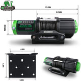 STEGODON New 4500 lb.Electric Winch,12V Black Synthetic Rope Winch with Wireless Handheld Remotes and Wired Handle,with Hawse Fairlead