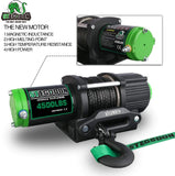 STEGODON New 4500 lb.Electric Winch,12V Black Synthetic Rope Winch with Wireless Handheld Remotes and Wired Handle,with Hawse Fairlead