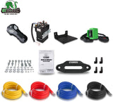 STEGODON New 4500 lb.Electric Winch,12V Black Synthetic Rope Winch with Wireless Handheld Remotes and Wired Handle,with Hawse Fairlead