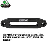 STEGODON Universal 10" Aluminium Winch Hawse Fairlead Black Finish Cast Iron for Synthetic Rope Winch 8000-13000LBS Winch(All Black)