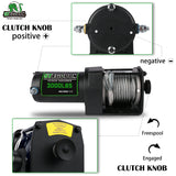STEGODON New 3000 LBS Electric Winch,12V Steel Cable Winch with Wireless Handheld Remote and Wired Handle