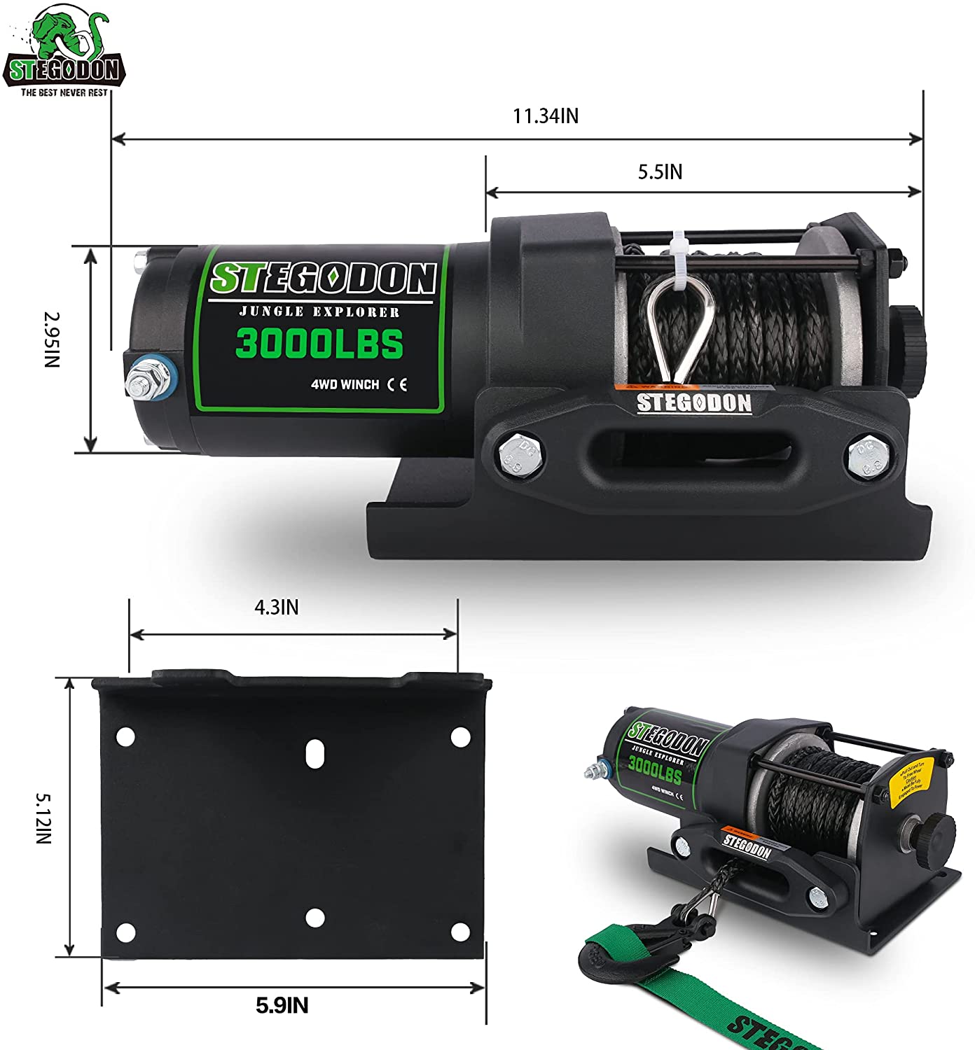 STEGODON New Wireless Winch Remote Control Kit 12V 150ft Switch Handse –  stegodon