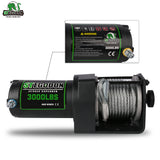 STEGODON New 3000 LBS Electric Winch,12V Steel Cable Winch with Wireless Handheld Remote and Wired Handle